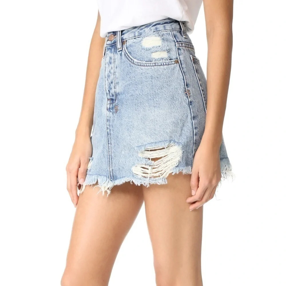 Ksubi Mini Moss Distressed Denim Skirt - Picture 4 of 13
